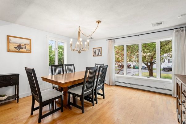 Chandelier, Dining room, Interior, Wood Texture Flooring