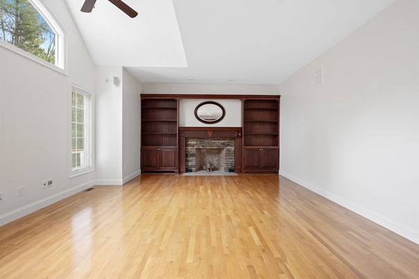 Empty room, Fireplace, Interior, Wood Texture Flooring