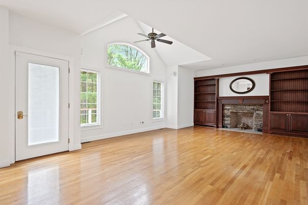 Empty room, Fireplace, Interior, Wood Texture Flooring