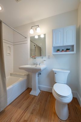 Bathroom, Interior, Wood Texture Flooring