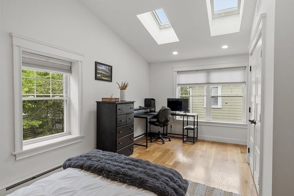 Home Office, Interior, Recessed Lighting, Wood Texture Flooring