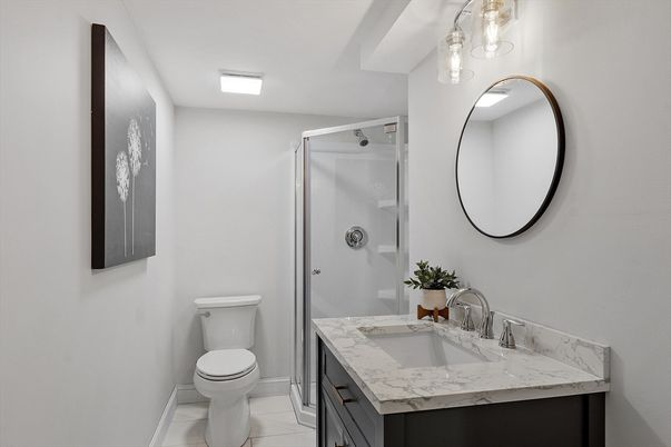 Bathroom, Dual Sink Vanities, Glass Shower, Interior