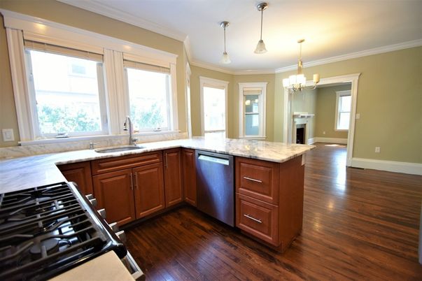 Chandelier, Interior, Kitchen, Pendant Lights, Wood Texture Flooring