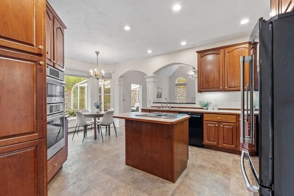 Chandelier, Dining room, Interior, Kitchen, Recessed Lighting