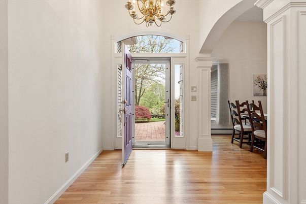 Chandelier, Dining room, Interior, Wood Texture Flooring