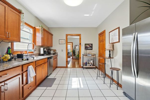 Interior, Kitchen, Stainless Steel Appliances, Wood Texture Flooring