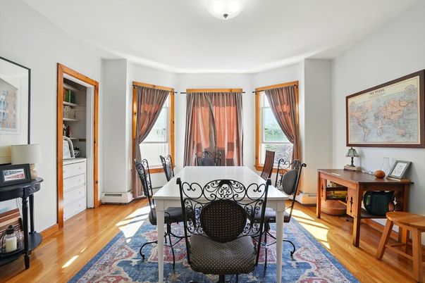 Dining room, Interior, Wood Texture Flooring