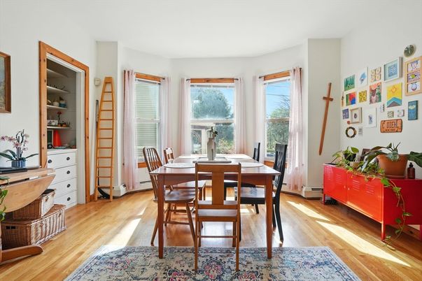 Dining room, Interior, Wood Texture Flooring