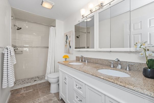 Bathroom, Dual Sink Vanities, Glass Shower, Interior
