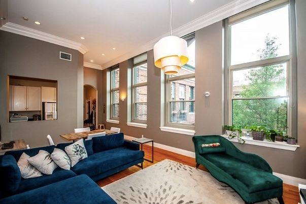 Dining room, Interior, Living room, Pendant Lights, Recessed Lighting, Wood Texture Flooring
