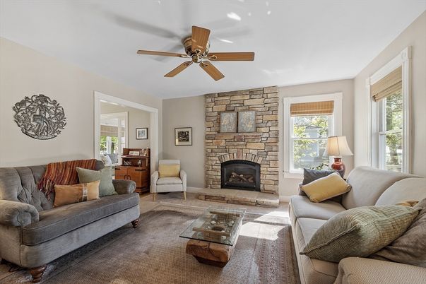 Fireplace, Interior, Living room, Stone Walls