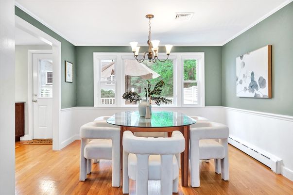 Chandelier, Dining room, Interior, Wood Texture Flooring