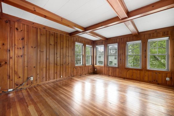 Empty room, Interior, Wooden Beams, Wood Texture Flooring, Wooden Walls