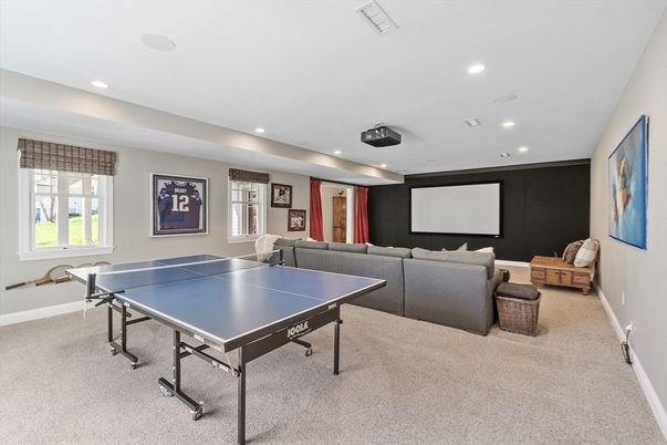 Game Room, Interior, Projection Screen, Recessed Lighting