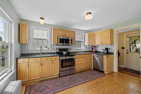 Interior, Kitchen, Stainless Steel Appliances, Wood Texture Flooring