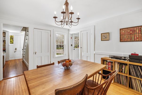 Chandelier, Dining room, Interior, Wood Texture Flooring