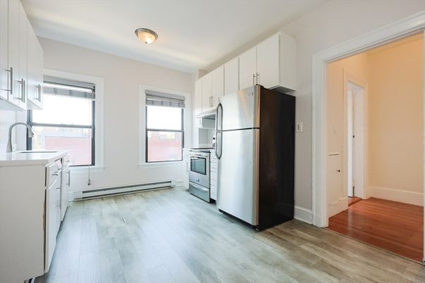Interior, Kitchen, Stainless Steel Appliances, Wood Texture Flooring