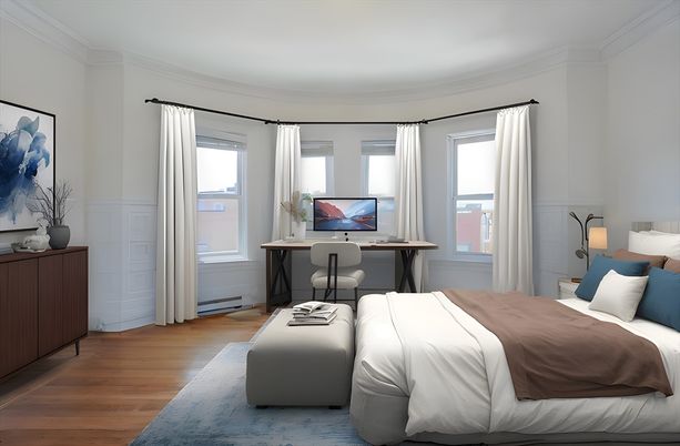 Bedroom, Home Office, Interior, Wood Texture Flooring