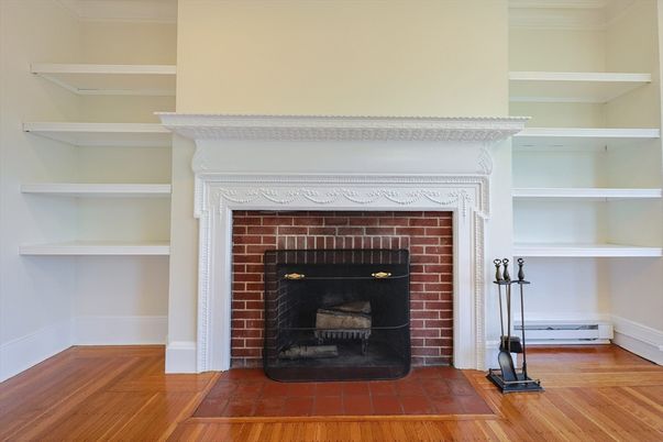 Fireplace, Interior, Wood Texture Flooring