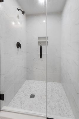 Bathroom, Glass Shower, Interior, Marble Walls