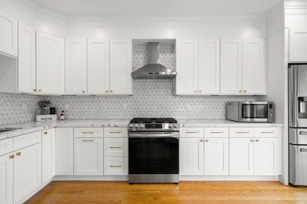 Interior, Kitchen, Stainless Steel Appliances, Wood Texture Flooring