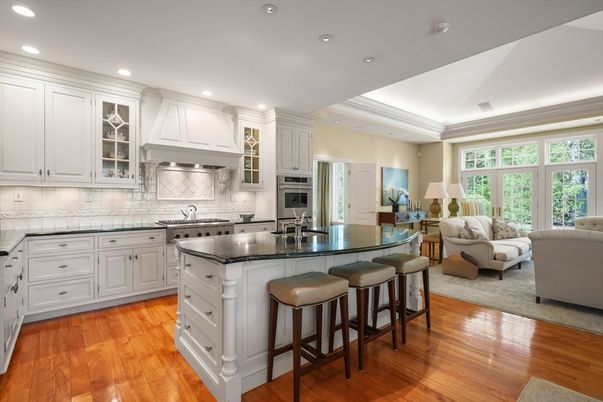 Interior, Kitchen, Living room, Recessed Lighting, Stainless Steel Appliances, Wood Texture Flooring