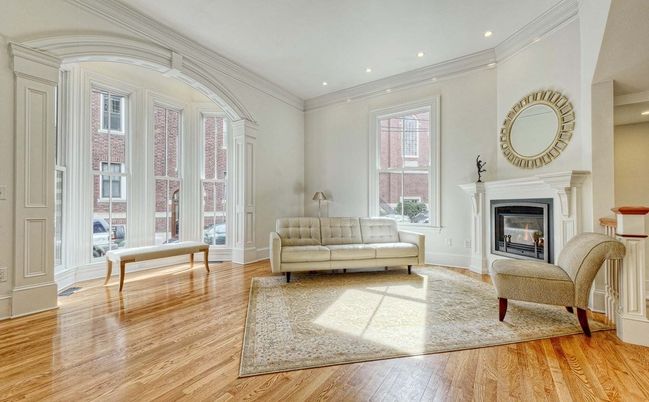 Fireplace, Interior, Recessed Lighting, Wood Texture Flooring