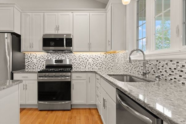Interior, Kitchen, Stainless Steel Appliances, Wood Texture Flooring