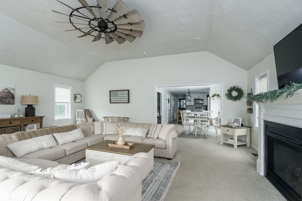 Dining room, Fireplace, Interior, Living room