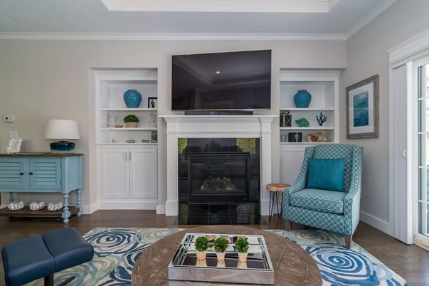 Fireplace, Interior, Living room, Wood Texture Flooring