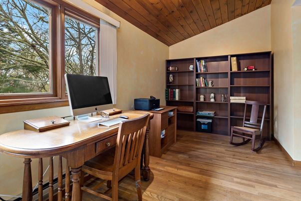Home Office, Interior, Wooden Ceilings, Wood Texture Flooring