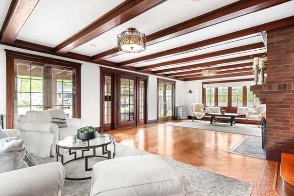 Fireplace, Interior, Living room, Stone Walls, Wooden Beams, Wood Texture Flooring