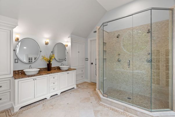 Bathroom, Dual Sink Vanities, Glass Shower, Interior