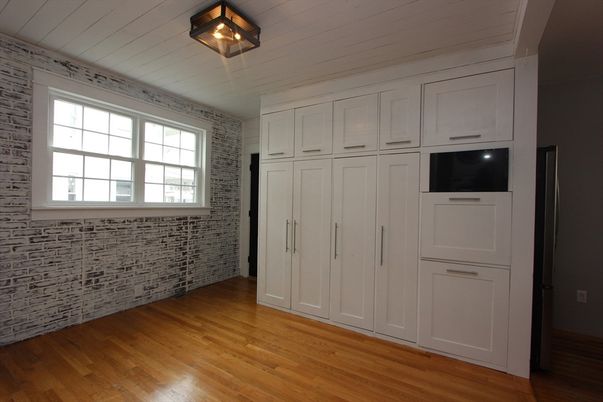 Empty room, Interior, Stone Walls, Wood Texture Flooring