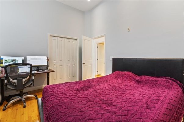 Bedroom, Home Office, Interior, Recessed Lighting, Wood Texture Flooring