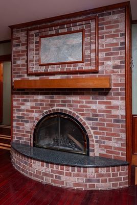 Fireplace, Interior, Stone Walls, Wood Texture Flooring