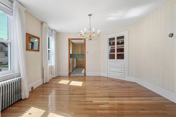 Chandelier, Empty room, Interior, Kitchen, Wood Texture Flooring