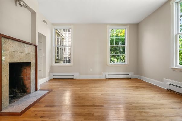 Empty room, Fireplace, Interior, Wood Texture Flooring