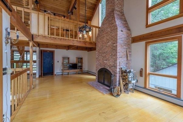 Fireplace, Interior, Stone Walls, Wooden Beams, Wooden Ceilings, Wood Texture Flooring