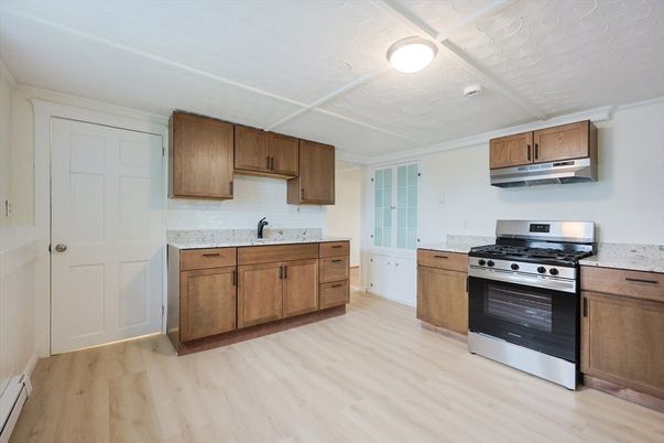 Interior, Kitchen, Stainless Steel Appliances, Wood Texture Flooring