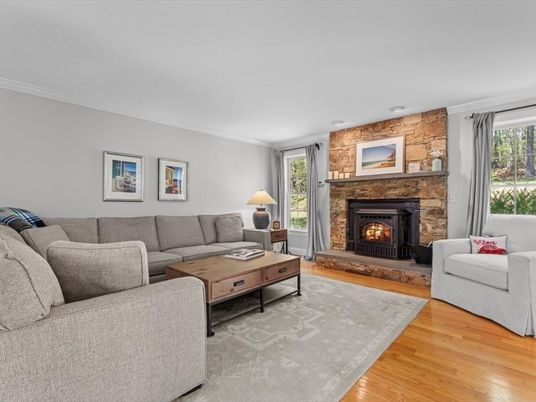 Fireplace, Interior, Living room, Stone Walls, Wood Texture Flooring