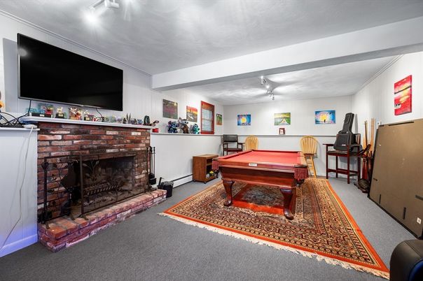 Billiard Table, Fireplace, Game Room, Interior