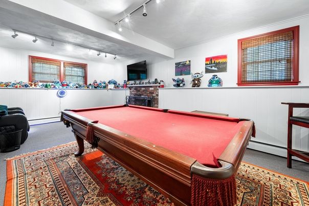Billiard Table, Fireplace, Game Room, Interior