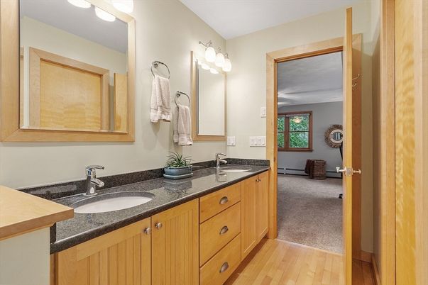 Bathroom, Dual Sink Vanities, Interior, Wood Texture Flooring