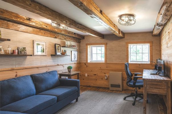 Home Office, Interior, Wooden Beams, Wooden Walls