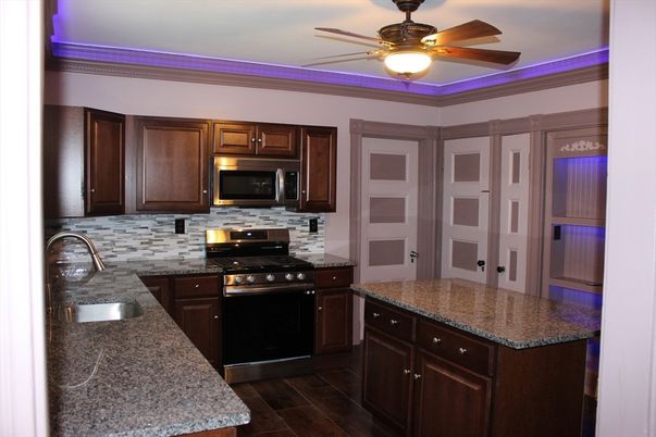 Interior, Kitchen, Stainless Steel Appliances, Wood Texture Flooring