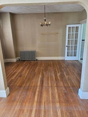 Chandelier, Empty room, Interior, Wood Texture Flooring
