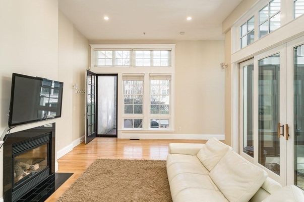 Fireplace, Interior, Recessed Lighting, Wood Texture Flooring