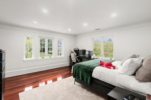 Bedroom, Home Office, Interior, Recessed Lighting, Wood Texture Flooring