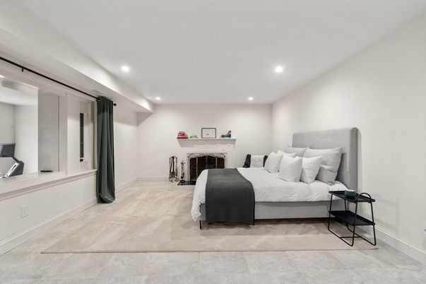 Bedroom, Fireplace, Interior, Recessed Lighting